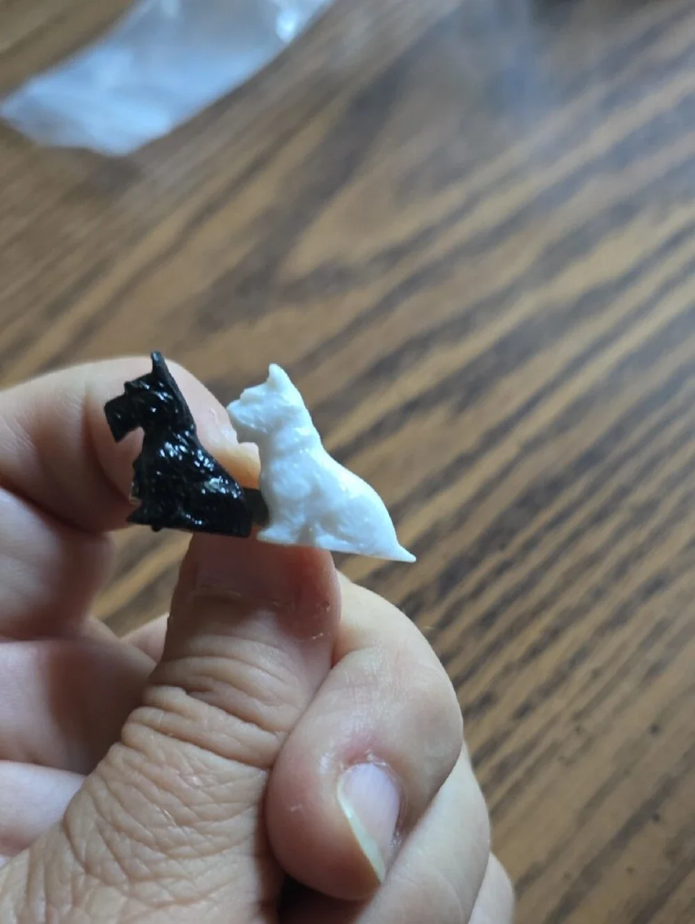 Vintage Scottie Dog  in Black and White Brooch 1940's